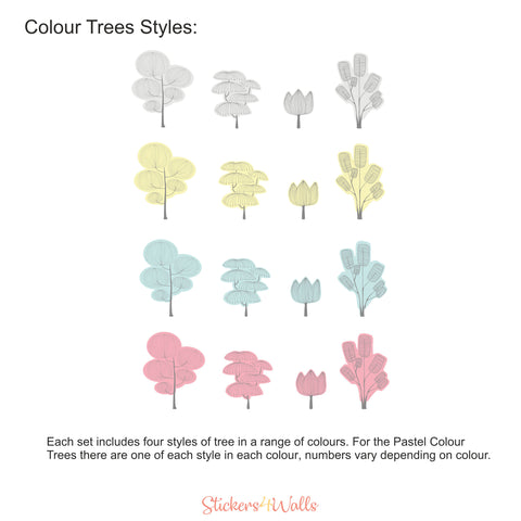 Colorful Trees Fabric Wall Stickers – Brighten Up Plain Walls