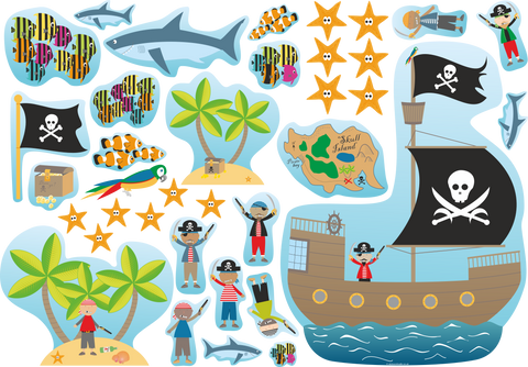 culturally themed pirate wall stickers