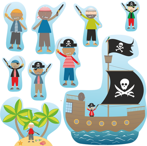 Pirate Interactive Story Wall Stickers - Reusable