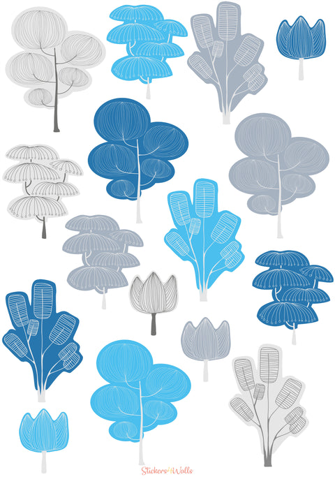 Colorful Trees Fabric Wall Stickers – Brighten Up Plain Walls