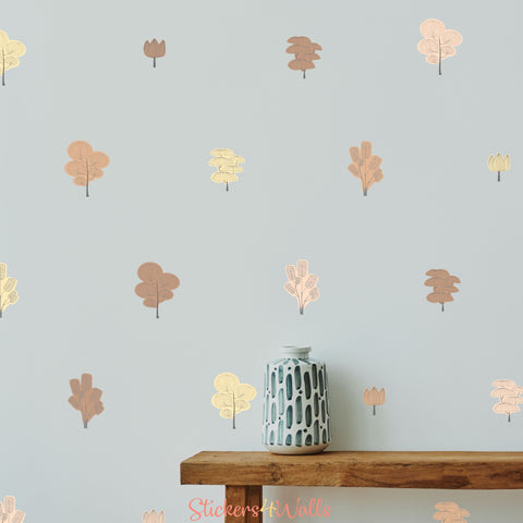 Colorful Trees Fabric Wall Stickers – Brighten Up Plain Walls
