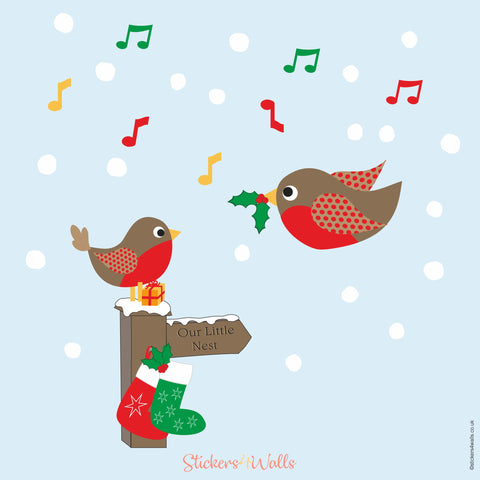 colourful robin wall art