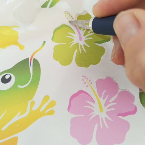 how we hand finish chameleon wall stickers
