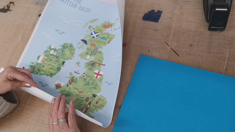 wrapping of a british isles map wall sticker