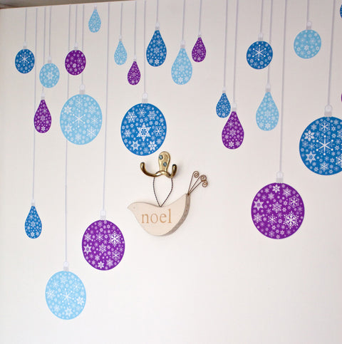 blue bauble wall stickers