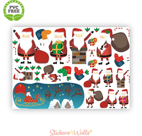 kids santa wall stickers