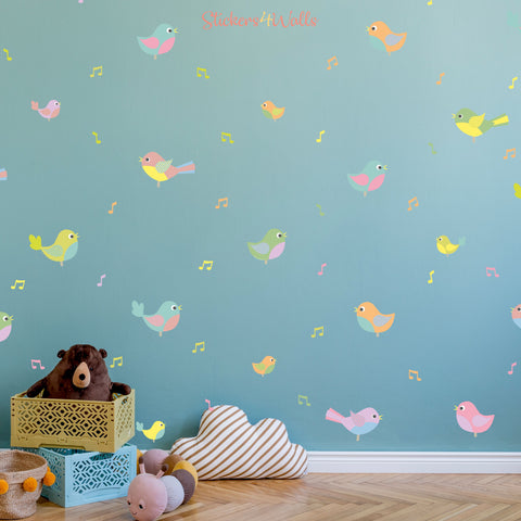 Reusable Cartoon Bird Wall Stickers | Fun Little Birds Décor