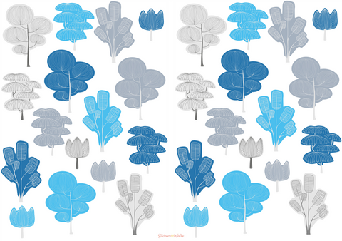 Colorful Trees Fabric Wall Stickers – Brighten Up Plain Walls