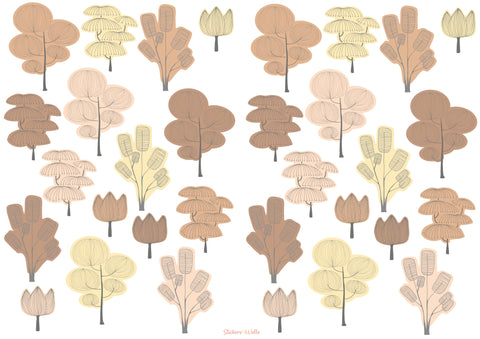 Colorful Trees Fabric Wall Stickers – Brighten Up Plain Walls