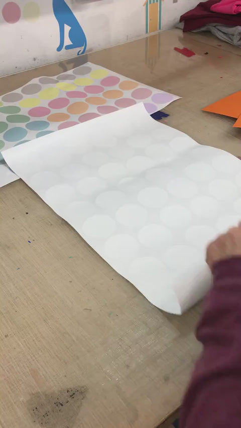 Reusable Polka Dot Wall Stickers, Pastel, Rainbow, Blue Polka Dot Wall Graphics Winner of MumsTV award