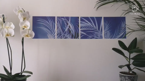 Reusable Fabric Botanical Cyanotype Photo Wall Stickers, Photo Wall Art For Your Home