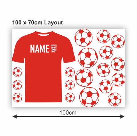 Personalised Football Fabric Wall Sticker - Reusable