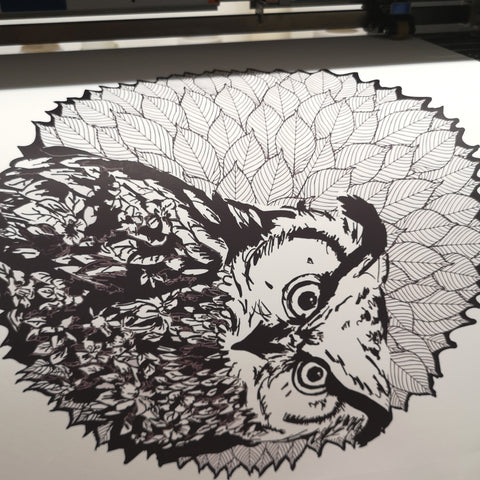 Owl Mindful Colouring Fabric Wall Sticker, Reusable