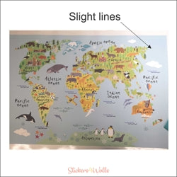 Not Quite Perfect Kids World Map, Slight Lines, 100x86cm