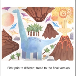 First Print Dinosaur and Volcano Mega Sheet