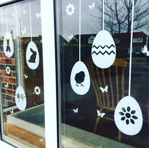 Easter Window Decorations, Easter window stickers, Easter egg decorations, Window decorations for kids, Shop front window Easter Decorations