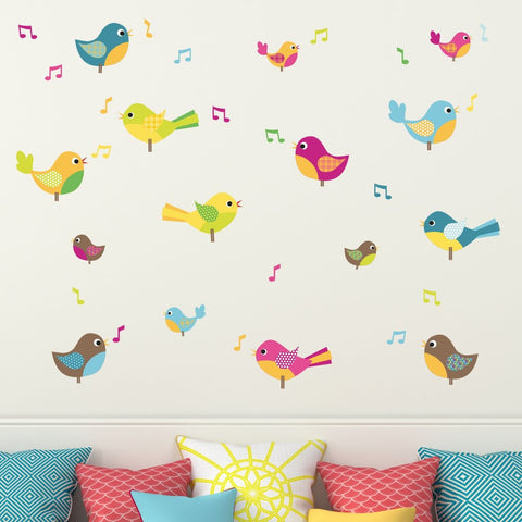 Reusable Fabric Bird Wall Stickers