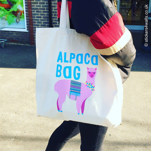 Large Fabric Shopping Bag, Alpaca Bag, Reusable Shopper Bag, Reusable Shopping Tote, Market Bag, Ethical Fabric Bag, Reusable Fabric Bag