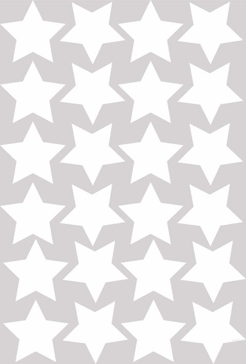 Reusable White Fabric Star Wall Stickers, Wall Art Decals