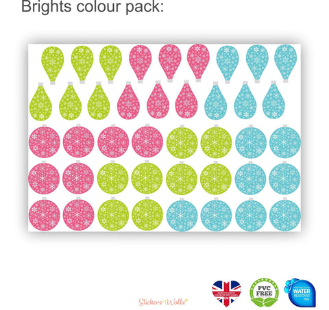 Bauble Wall Stickers part of Reusable Christmas Tree Wall Sticker
