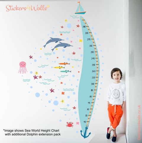 Reusable Fabric Dolphin Wall Stickers, Sea World Wall Decal Extension Pack