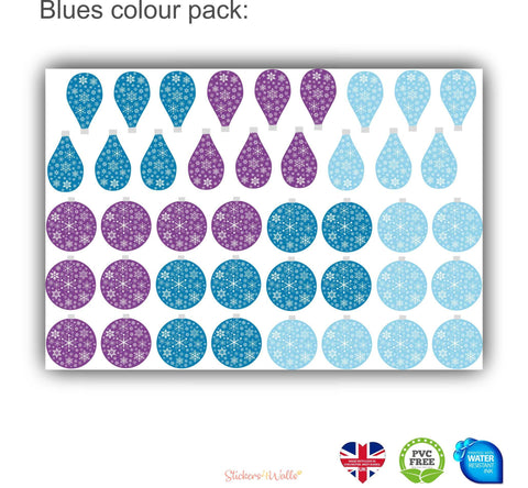 Bauble Wall Stickers part of Reusable Christmas Tree Wall Sticker