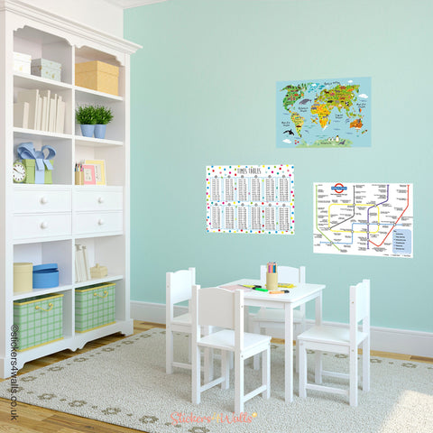 Educational Wall Sticker Pack For Keystage 1 Pupils, Sets Of 3 Reusable Wall Stickers For Home Schooling Inspiration