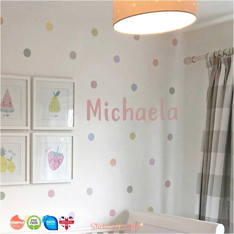 Reusable Personalised Name Fabric Wall Stickers, 10cm Height Letter Wall Art