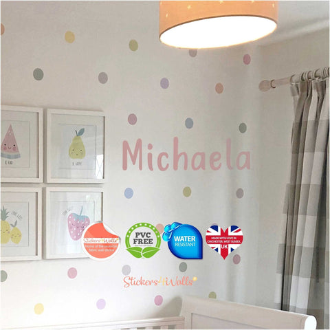 Reusable Personalised Name Fabric Wall Stickers, 10cm Height Letter Wall Art