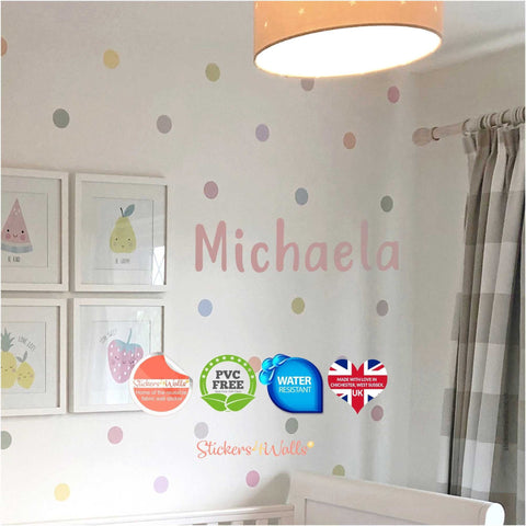 Reusable Personalised Name Fabric Wall Stickers, 20cm Height Letter Wall Art