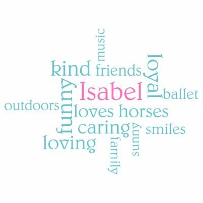 Personalised Name Word Cloud Wall Sticker, 50cm x 40xcm Custom Vinyl Wall Art For The Home
