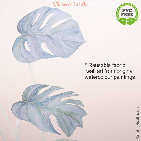 Reusable Cheese Plant Wall Sticker, Original Watercolour Plant Wall Art, Botanical Decals