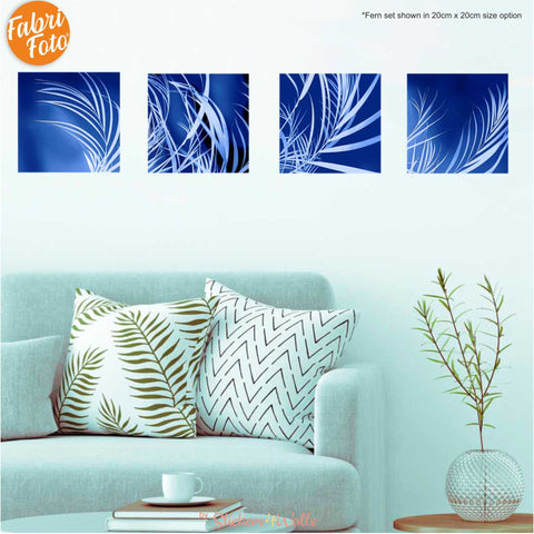 Reusable Fabric Botanical Cyanotype Photo Wall Stickers, Photo Wall Art For Your Home
