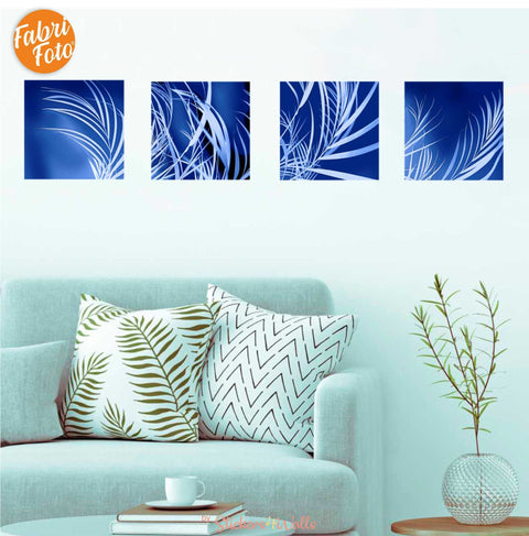 Reusable Fabric Botanical Cyanotype Photo Wall Stickers, Photo Wall Art For Your Home