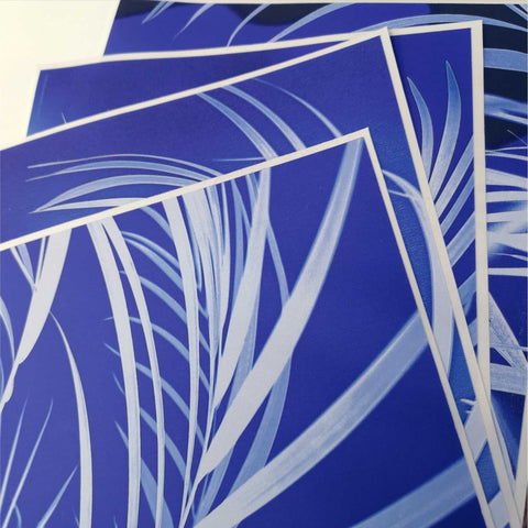 Reusable Fabric Botanical Cyanotype Photo Wall Stickers, Photo Wall Art For Your Home