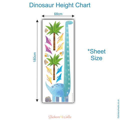 Reusable Dinosaur Height Chart Wall Sticker, Kid's Height Chart, Family Height Chart Wall Decal