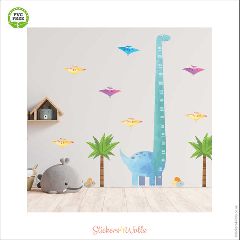 Reusable Dinosaur Height Chart Wall Sticker, Kid's Height Chart, Family Height Chart Wall Decal