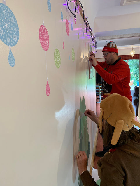Bauble Wall Stickers part of Reusable Christmas Tree Wall Sticker