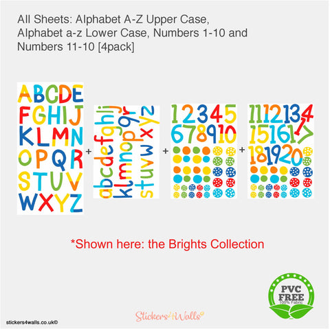 Reusable Alphabet Fabric Wall Stickers, Number And Letter Wall Decals