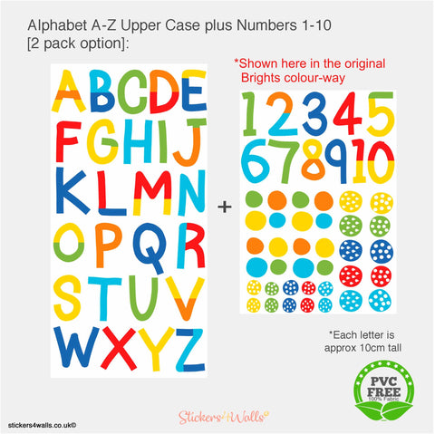 Reusable Alphabet Fabric Wall Stickers, Number And Letter Wall Decals