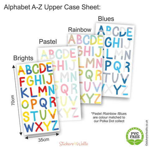 Alphabet PVC Free Wall Stickers - Reusable & Educational