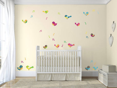 Reusable Fabric Bird Wall Stickers