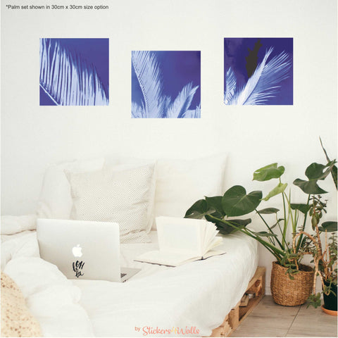 Reusable Fabric Botanical Cyanotype Photo Wall Stickers, Photo Wall Art For Your Home