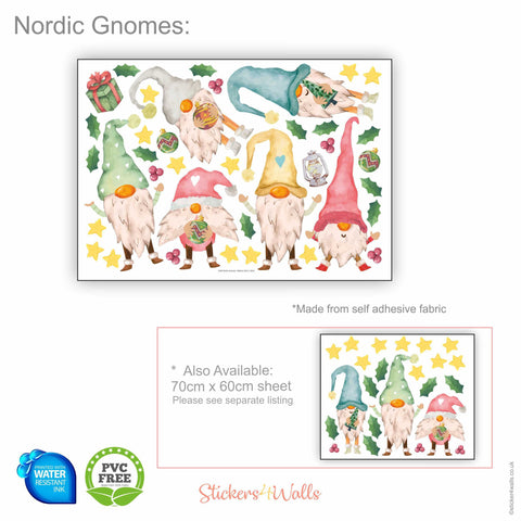 Reusable Nordic Gnome Wall Stickers, Christmas Decoration Decals