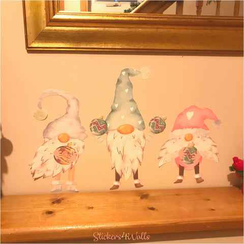 Reusable Nordic Gnome Wall Stickers, Christmas Decoration Decals