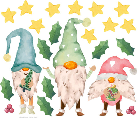 Reusable Nordic Gnome Wall Stickers, Christmas Decoration Decals