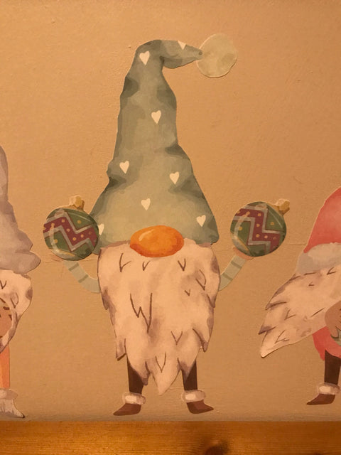 Reusable Nordic Gnome Wall Stickers, Christmas Decoration Decals