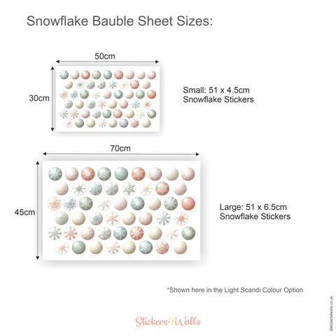 Reusable Scandinavian Style Snowflake Bauble Wall Stickers