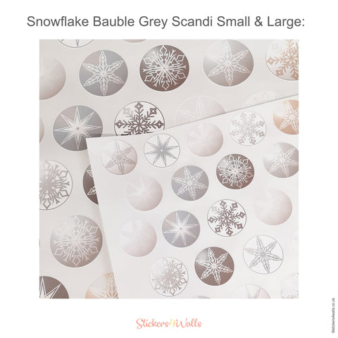 Reusable Scandinavian Style Snowflake Bauble Wall Stickers