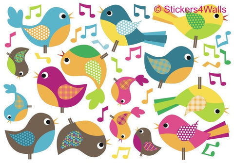 Reusable Fabric Bird Wall Stickers
